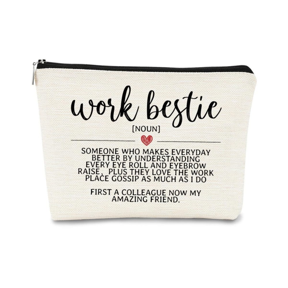 BARPERY Coworker Gifts for Women Work Bestie Gift Definition Small Makeup Bag,Friendship Retirement Gifts Cosmetic Bag,Farewell Goodbye Gifts for Coworkers,Thank You Christmas Birthday Gift