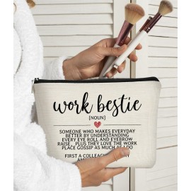 BARPERY Coworker Gifts for Women Work Bestie Gift Definition Small Makeup Bag,Friendship Retirement Gifts Cosmetic Bag,Farewell Goodbye Gifts for Coworkers,Thank You Christmas Birthday Gift