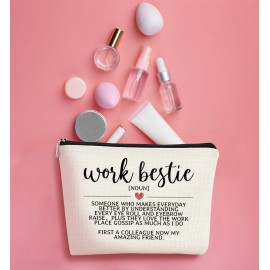 BARPERY Coworker Gifts for Women Work Bestie Gift Definition Small Makeup Bag,Friendship Retirement Gifts Cosmetic Bag,Farewell Goodbye Gifts for Coworkers,Thank You Christmas Birthday Gift