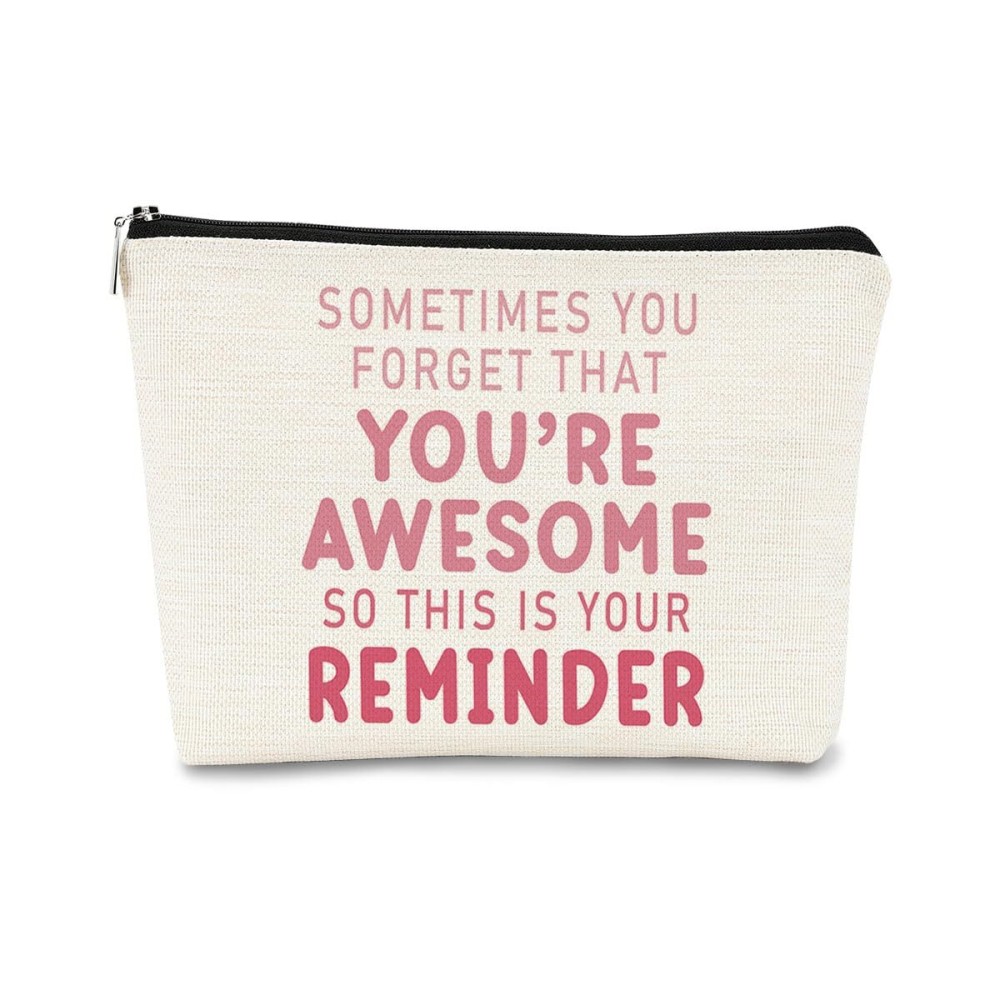 BARPERY Inspirational Gifts for Women, You\'re Awesome Small Makeup Bag, Positiove Makeup Bag Organizer, Birthday Christmas Cosmetic Bag Gifts for Friends Sister Wife Teacher BARPERY Inspirational Gifts for Women, You\'re Awesome Small Makeup Bag, Positiove Makeup Bag Organizer, Birthday Christmas Cosmetic Bag Gifts for Friends Sister Wife Teacher