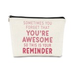 BARPERY Inspirational Gifts for Women, You\'re Awesome Small Makeup Bag, Positiove Makeup Bag Organizer, Birthday Christmas Cosmetic Bag Gifts for Friends Sister Wife Teacher