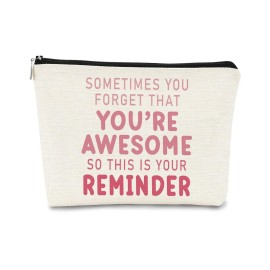 BARPERY Inspirational Gifts for Women, You\'re Awesome Small Makeup Bag, Positiove Makeup Bag Organizer, Birthday Christmas Cosmetic Bag Gifts for Friends Sister Wife Teacher