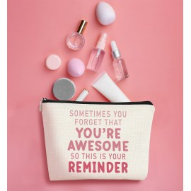 BARPERY Inspirational Gifts for Women, You\'re Awesome Small Makeup Bag, Positiove Makeup Bag Organizer, Birthday Christmas Cosmetic Bag Gifts for Friends Sister Wife Teacher BARPERY Inspirational Gifts for Women, You\'re Awesome Small Makeup Bag, Positiove Makeup Bag Organizer, Birthday Christmas Cosmetic Bag Gifts for Friends Sister Wife Teacher