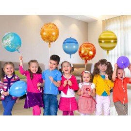 Hrhshw 12pcs 22inch Solar System Balloon, 3D Helium Foil Planet, Moon, Earth, Sun, Mercury, Mars, Venus, Jupiter, Saturn, Uranus, Neptune Balloon for Space Birthday Party