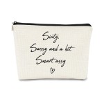 BARPERY 60th Birthday Gifts for Women Small Makeup Bag, Mom Gifts from Children Cosmetic Bag, 60th Birthday Gifts Makeup Bag Organizer,60 Year Old Gifts for Mom Grandma Aunt