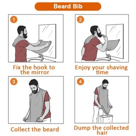ztarraum Beard Bib Beard Apron, Beard GatherShaving and Trimming, Non-Stick Grooming Cloth with 2 Suction Cups, Best Gifts for Men,Valentine\'s Day Gift