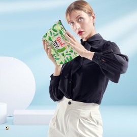 XYANFA Pickle Makeup Bag Cucumber Pickle Lover Gift Pickle Vegans Themed Pickles Cosmetic Bag (Girl WHO LOVES CUCUMBERS)