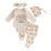 Baby Girl My First Christmas Outfit Newborn Infant Crewneck Long Sleeve Romper Bodysuit Pant Clothes Set Costume (Beige Cookies, 0-3 Months)