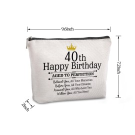 Pwrlveiut 40th Birthday Travel Zipper Makeup Bag Happy Birthday Gifts for Women