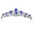 Samky Bridal Rhinestone Tiara Crown Wedding Headpiece with Blue Crystal Bride\'s Hair Accessories
