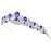 Samky Bridal Rhinestone Tiara Crown Wedding Headpiece with Blue Crystal Bride\'s Hair Accessories