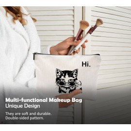 QGFM Cat Gifts for Women,Cat Makeup Bag With Zipper, Birthday Gifts Makeup Bag for Women QGFM Cat Gifts for Women,Cat Makeup Bag With Zipper, Birthday Gifts Makeup Bag for Women