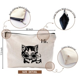 QGFM Cat Gifts for Women,Cat Makeup Bag With Zipper, Birthday Gifts Makeup Bag for Women QGFM Cat Gifts for Women,Cat Makeup Bag With Zipper, Birthday Gifts Makeup Bag for Women