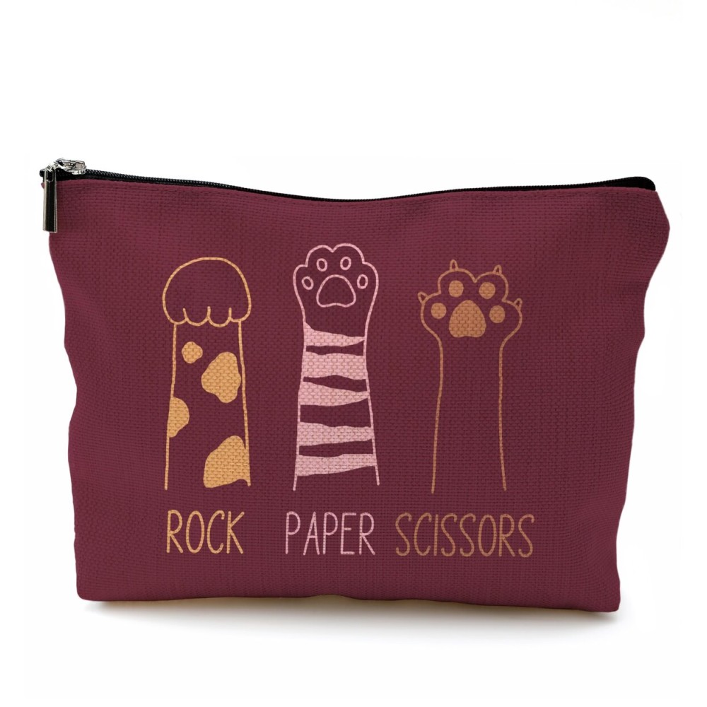 QGFM Cat Gifts for Women: Red Paw Makeup Bag With Zipper - Birthday Gifts for Cat Lovers QGFM Cat Gifts for Women: Red Paw Makeup Bag With Zipper - Birthday Gifts for Cat Lovers