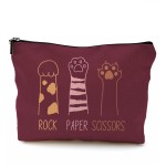 QGFM Cat Gifts for Women: Red Paw Makeup Bag With Zipper - Birthday Gifts for Cat Lovers