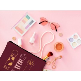 QGFM Cat Gifts for Women: Red Paw Makeup Bag With Zipper - Birthday Gifts for Cat Lovers QGFM Cat Gifts for Women: Red Paw Makeup Bag With Zipper - Birthday Gifts for Cat Lovers