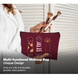 QGFM Cat Gifts for Women: Red Paw Makeup Bag With Zipper - Birthday Gifts for Cat Lovers QGFM Cat Gifts for Women: Red Paw Makeup Bag With Zipper - Birthday Gifts for Cat Lovers