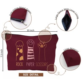 QGFM Cat Gifts for Women: Red Paw Makeup Bag With Zipper - Birthday Gifts for Cat Lovers QGFM Cat Gifts for Women: Red Paw Makeup Bag With Zipper - Birthday Gifts for Cat Lovers