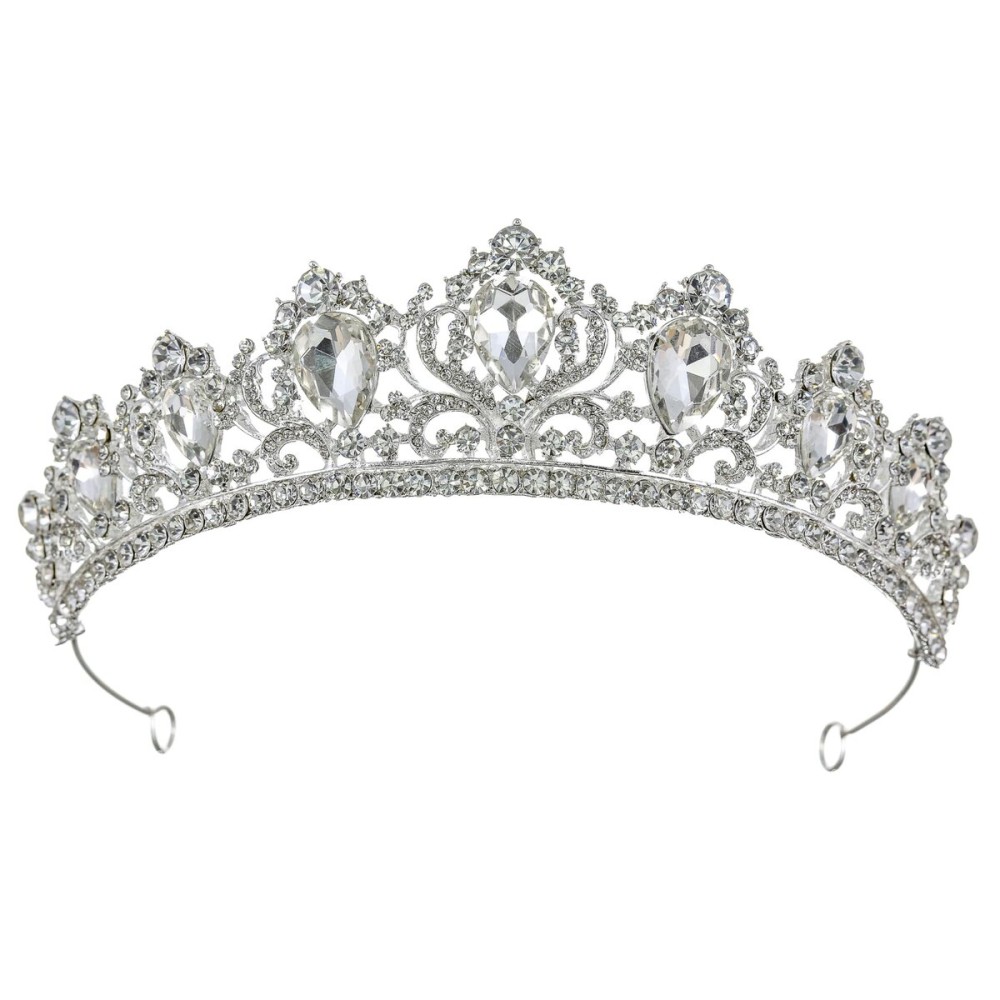 Samky Bride\'s Crystal Wedding Tiara Crown Bridal Rhinestone Headpiece Hair Accessories