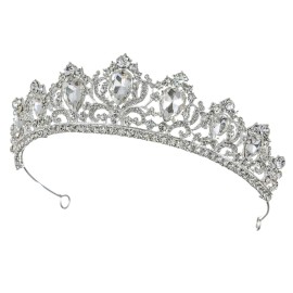 Samky Bride\'s Crystal Wedding Tiara Crown Bridal Rhinestone Headpiece Hair Accessories