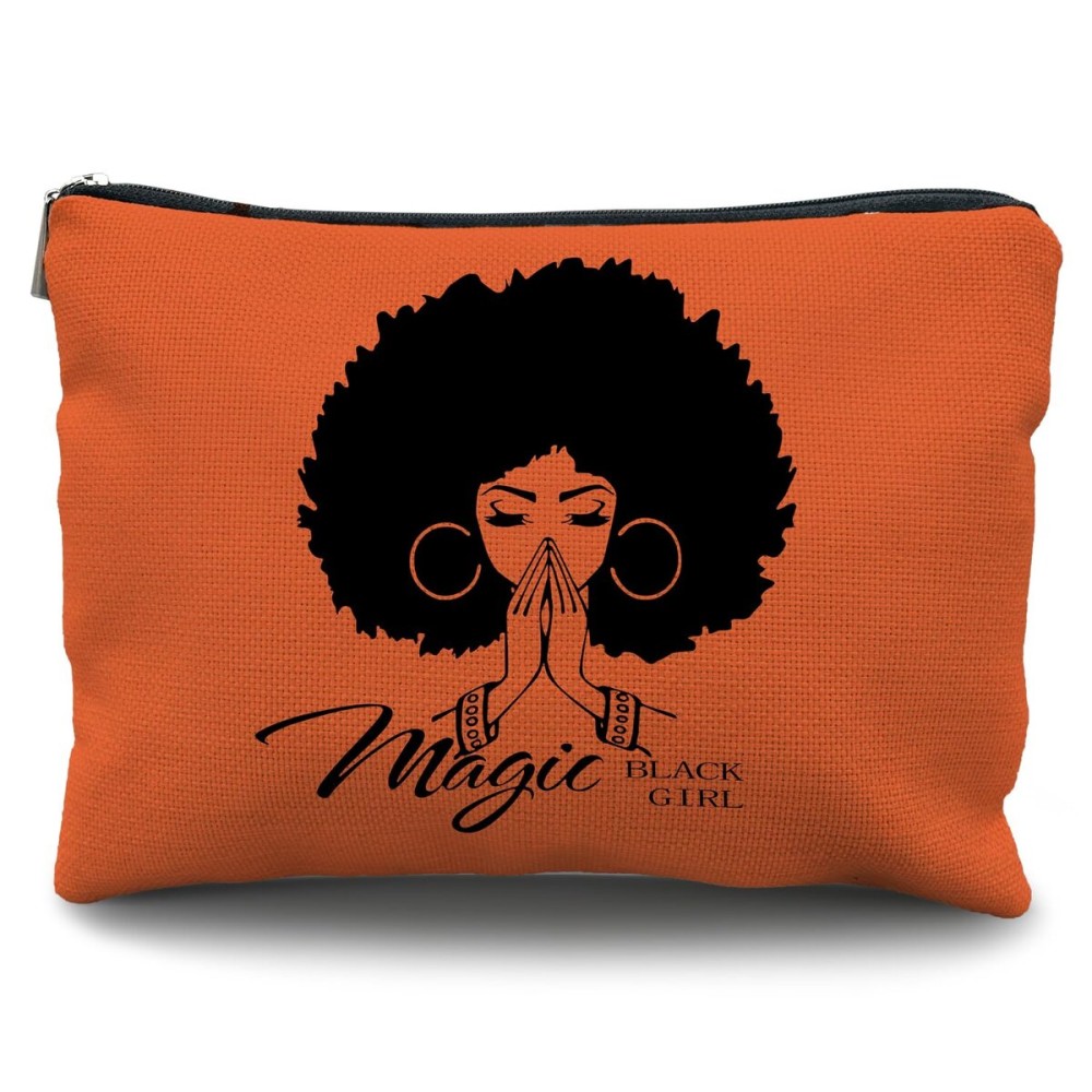Likjad Black Girl Magic Makeup Bag - African American Girl & Women Gift - Cosmetic Bag