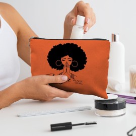 Likjad Black Girl Magic Makeup Bag - African American Girl & Women Gift - Cosmetic Bag