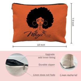 Likjad Black Girl Magic Makeup Bag - African American Girl & Women Gift - Cosmetic Bag