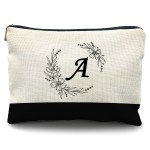 Likjad Initial Monogram Personalized makeup bag,Bride Bridesmaid Cosmetic bag,personalized makeup bag,bridesmaid gifts,personalized gifts,make up bag,monogrammed gifts for womenA