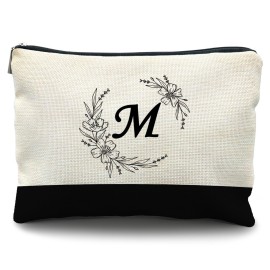 Likjad Bride Bridesmaid Cosmetic bag,personalized makeup bag,Initial Monogram Personalized makeup bag,bridesmaid gifts,personalized gifts,make up bag,monogrammed gifts for womenM