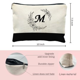 Likjad Bride Bridesmaid Cosmetic bag,personalized makeup bag,Initial Monogram Personalized makeup bag,bridesmaid gifts,personalized gifts,make up bag,monogrammed gifts for womenM