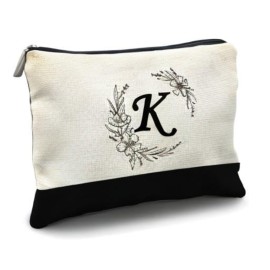 Likjad Bride Bridesmaid Cosmetic bag,personalized makeup bag,Initial Monogram Personalized makeup bag,bridesmaid gifts,personalized gifts,make up bag,monogrammed gifts for womenK