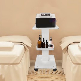 FUMOLEER Esthetician Cart, 3 Tier Beauty Rolling Trolley with Rotation Wheels, Aluminum Alloy Tray Rolling Cart for Hair Salon, Spa Salon Beauty Machine Storage