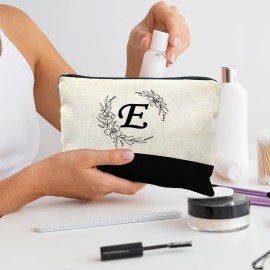 Likjad Initial Monogram Personalized makeup bag,Bride Bridesmaid Cosmetic bag,personalized makeup bag,bridesmaid gifts,personalized gifts,make up bag,monogrammed gifts for womenE