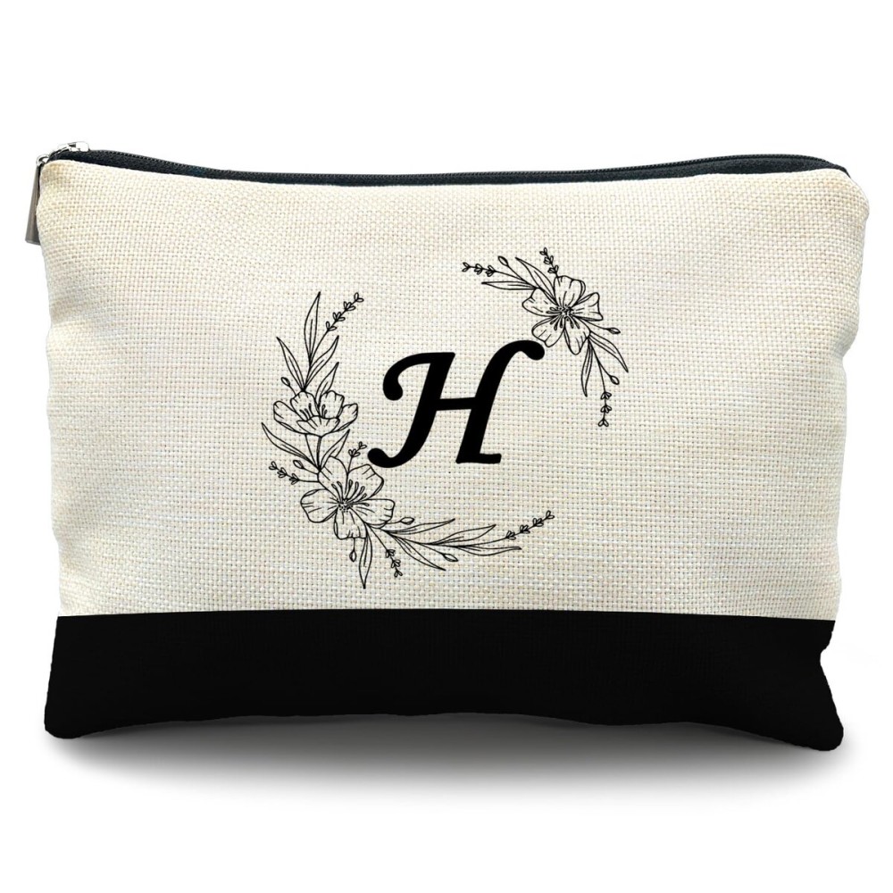 Likjad Bride Bridesmaid Cosmetic bag,personalized makeup bag,Initial Monogram Personalized makeup bag,bridesmaid gifts,personalized gifts,make up bag,monogrammed gifts for womenH