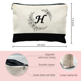 Likjad Bride Bridesmaid Cosmetic bag,personalized makeup bag,Initial Monogram Personalized makeup bag,bridesmaid gifts,personalized gifts,make up bag,monogrammed gifts for womenH