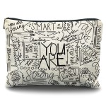 Inspirational Canvas Makeup Bag for Teen, Mental Health Gifts for Teen Girls, Inspirational Gifts for Women