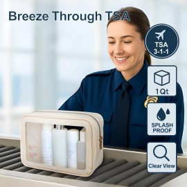 PACKISM TSA Approved Toiletry Bag - 3 Pack Upgrade Color-Edged Clear Makeup Bag, Clear Toiletry Bag For Traveling Fits Various Storage Needs, Black