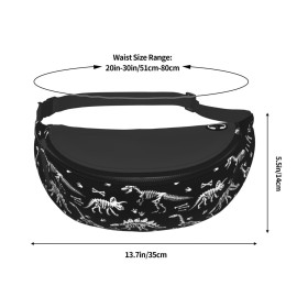 Dinosaur Fanny Pack Waist Bag Adjustable Belt Bag For Men Women Traveling Hiking Cycling Running