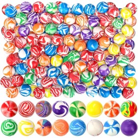 Noamus 100 Pack Colorful Small Bouncy Balls, 32mm Assorted Rubber Bounce Ball, Bulk Mixed Pattern High Bouncing Balls, Party Favors for Kids, Birthday Gift, School Prizes(1.25 in)