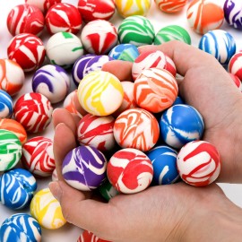Noamus 100 Pack Colorful Small Bouncy Balls, 32mm Assorted Rubber Bounce Ball, Bulk Mixed Pattern High Bouncing Balls, Party Favors for Kids, Birthday Gift, School Prizes(1.25 in)