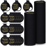 Huwena 100 Pcs Inspirational Compact Mirror Bulk Black Thank You Gifts for Women 2.75 in Small Pocket Purse Mirror Mini Round Portable Folding Makeup Employee Appreciation Gift for Coworker Teacher