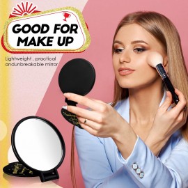 Huwena 100 Pcs Inspirational Compact Mirror Bulk Black Thank You Gifts for Women 2.75 in Small Pocket Purse Mirror Mini Round Portable Folding Makeup Employee Appreciation Gift for Coworker Teacher