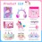 homicozy Unicorn Gifts for Girls, Birthday Gift Box Set for Girls Age 4-10, Unicorn Basket with Tie-dye Diary, Fluffy Pen & Pencil Case, Earmuff, Eye Mask