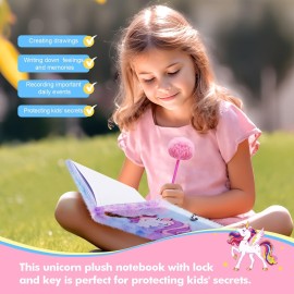 homicozy Unicorn Gifts for Girls, Birthday Gift Box Set for Girls Age 4-10, Unicorn Basket with Tie-dye Diary, Fluffy Pen & Pencil Case, Earmuff, Eye Mask