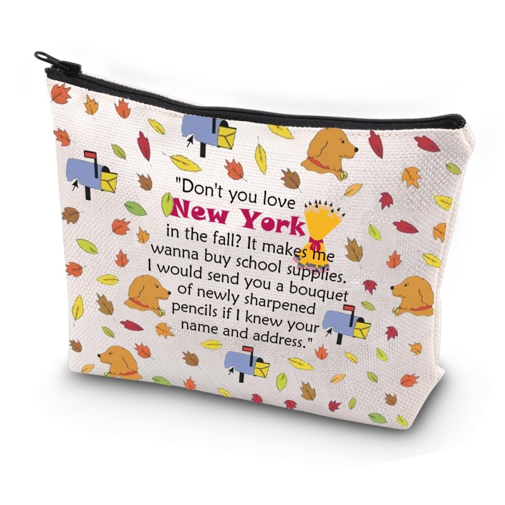 JYTAPP Mail Movie Inspired Makeup Bag Don\'t You Love New York In The Fall Cosmetic Bag Movie Fans Inspired Gift JYTAPP Mail Movie Inspired Makeup Bag Don\'t You Love New York In The Fall Cosmetic Bag Movie Fans Inspired Gift