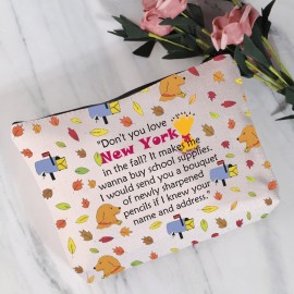 JYTAPP Mail Movie Inspired Makeup Bag Don\'t You Love New York In The Fall Cosmetic Bag Movie Fans Inspired Gift JYTAPP Mail Movie Inspired Makeup Bag Don\'t You Love New York In The Fall Cosmetic Bag Movie Fans Inspired Gift