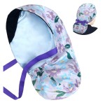 ABAMERICA Ponytail Scrub Caps for Women Surgical Caps Nurse Hat with Functional Ponytail Holder for Long Hair, Satin-Lined