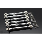 GTBRacing CNC Aluminum Metal Front +Rear Adjustable Suspension Steering Turnbuckle Pull Tie Rod for 1/5 RC Car LOSI DBXL v1.0 Upgrade Part (Silver)