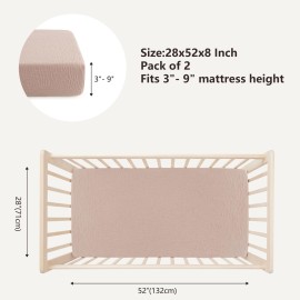 Bearmoss Muslin Crib Sheets 100% Cotton Baby Crib Sheets Fitted for Standard Crib Mattress & Toddler Bed Mattress 52x28 Soft Breathable Crib Sheet Neutral for Boys Girls - 2 Pack (Baby Face)