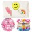58 Pcs Preppy Makeup Bag Set Aesthetic Cosmetic Bag Travel Makeup Pouch Toiletry Bag 7 Heishi Surfer Bracelets with 50 Cute Stickers for Women Girls Teens Gifts